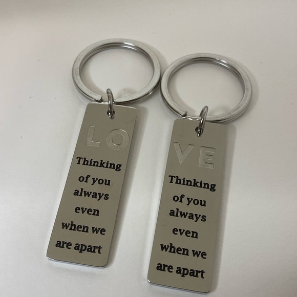 Love keychain stainless steel set of 2 - Picture 2 of 6